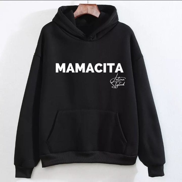 Mamacita Slogan Hoodie - Black